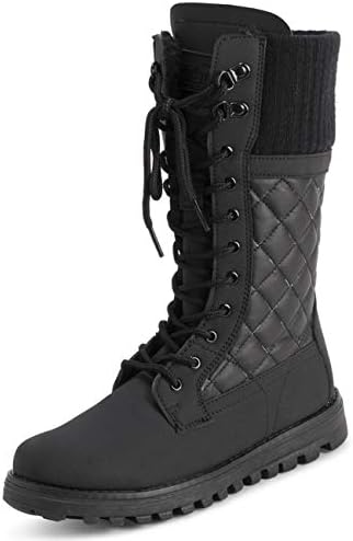 POLAR Womens Faux Fur Warm Thermal Waterproof Outdoor Walking Snow Winter Rubber Sole Calf Boots