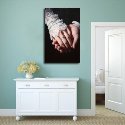 JDBeehpy Happiness Hold Hands Ring Canvas Wall Art Prints Unframed 20x30in