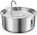 FreshFlow Cat Water Fountain, Stainless Steel Pet Drinking Fountain with Triple Filtration for Cats and Dogs, Automatic Pet Water Fountain，Silver 2.11 GAL
