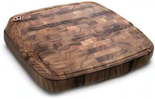 Ironwood Acacia Wood Cutting Board With Juice Channel, Carolina Prep Board | Large 18" x 18" x 3" Cutting Board | Beautiful Acacia Wood End Grain Construction | 3 Inch Thick Butcher Block Cutting Board