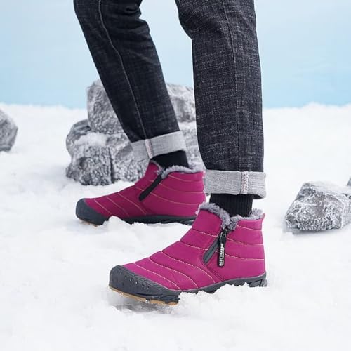 Jakcuz Women Snow Boots Water-resistant Side Zipper