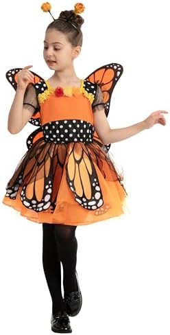Spooktacular Creations Child Girls Butterfly Costume, Toddlers Butterfly Outfit w/Wings Headband for Kids Halloween Parties