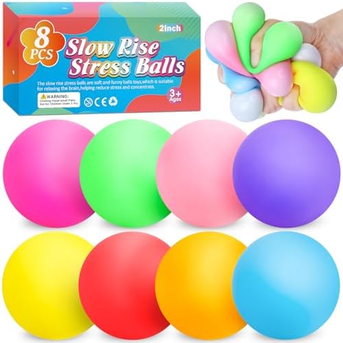 VISCOO 8 Pack Slow Rising Stress Ball,Stress Balls for Adults,Fidget Toys