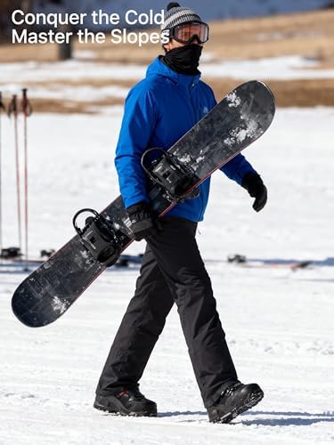 FREE SOLDIER Mens Snow Bibs Ski Snow Pants Softshell Ski Bib Overalls