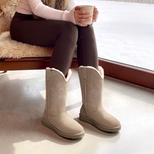 DREAM PAIRS Cowboy Boots for Women Western Winter Boots