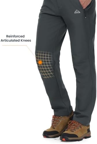 Gopune Men's Fleece Lined Snow Ski Pants Winter Waterproof Hiking Pants