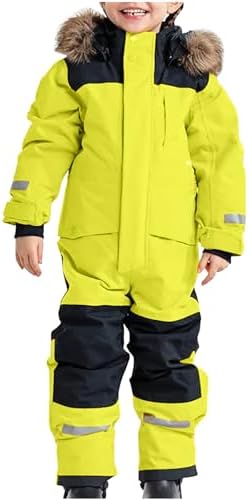 YRAETENM Snow Suit for Kids Boys Girls One Piece Snowsuit Girls and Boys Waterproof Insulated Winter Jumpsuit Coveralls