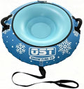 OST Inflatable Snow Tubes for Kids & Adults, Heavy Duty Snow Sled with Premium Canvas Cover, Smooth Bottom, Cold-Resistant PVC, Outdoor Sled Toys for Winter Fun
