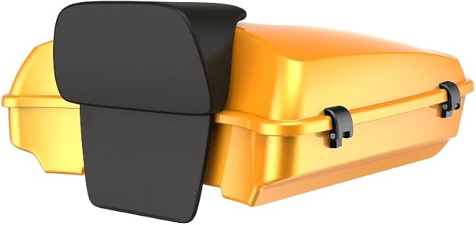 Advanblack Road Glide Tour Trunk Pack Chrome Yellow Pearl Razor Tour Trunk Pack Backrest Pad for '97-'25 Harley Touring Road King Street Glide Electra Glide CVO models