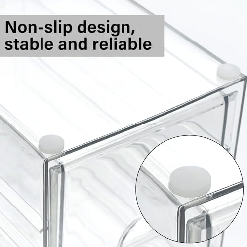 Prsildan Acrylic Drawer Makeup Organizer with 3 Drawers, Clear Stackable Storage for Baby Bottles, Craft, Jewelry & Hair Accessories, Multi-Use for Vanity, Countertop, Office Desk Organization