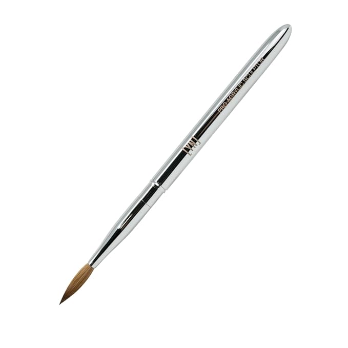 Young Nails YNI Finesse Pro Acrylic Sculptor - Standard Size 9 Oval Brush w/ Built-In Brush Cover, Natural Hair, Ideal for Acrylic Nail Application, Acrylic Fills, Acrylic Nail Extensions, Nail Art