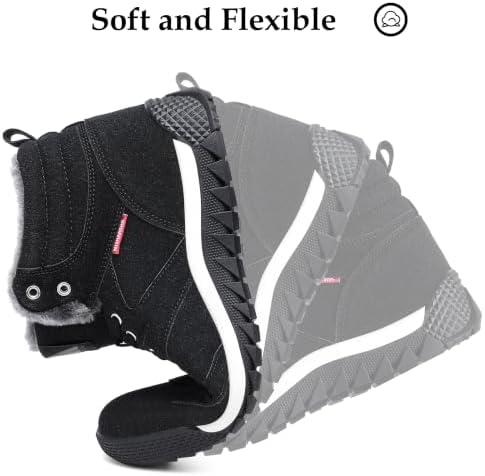 Mishansha Men's Winter Snow Boots Warm Lined Outdoor Hiking Boots