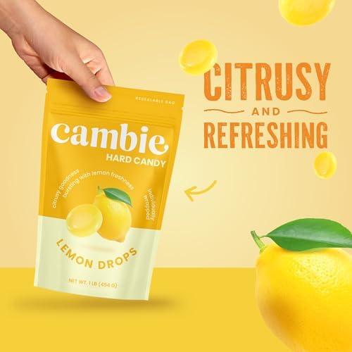 Cambie Lemon Drops Hard Candy Individually Wrapped - 1 lb Lemon Candy