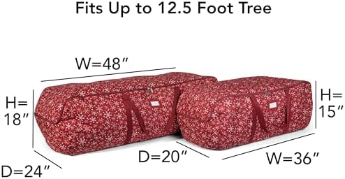 Covermates Christmas Tree Duffel Bags, 2-Pack, Fits 5 ft & 7.5 ft Trees