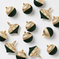 12PCS Green and Gold Velvet Christmas Balls Ornaments,Two Style