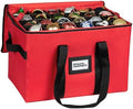 Christmas Ornament Storage Container,Box Stores Up to 96, Adjustable Dividers, Large Organizer Bin to Protect and Store Holiday Décor