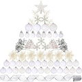 Sratte 94 Pcs Christmas Tree Ornaments Decoration Set, White