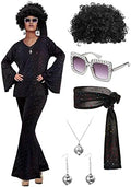 Jexine 70s Disco Outfit Women Sequin Sparkly Costume