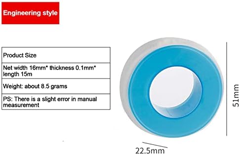 Teflon Tape, PTFE Sealant Tape Length 15 Meters, Width 16mm Suitable for Shower Head, Pipe Sealing and Thread Seal,10 Roll