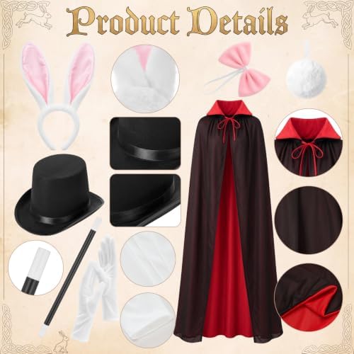 7 Pcs Adult Magician Bunny Costume Set Men Women Halloween Cosplay