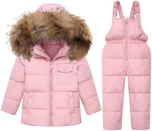 JiAmy Kids 2-Piece Snowsuit Puffer Jacket and Snow Pants