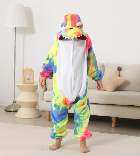 Animal Onesie Pajamas for Kids, Soft Flannel Halloween Cosplay Costume for Boys Girls
