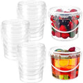 Funnymoom 20 Pack 48 oz Clear Buckets with Lids and Handles