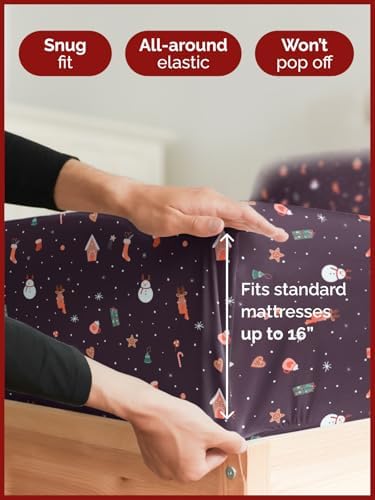 Christmas Sheet Set, Christmas Night, Holiday Xmas Bedding Set - Full Size