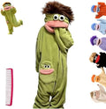 Unisex Funny Big Mouth Monster Plush Hooded Onesie Sleepwear