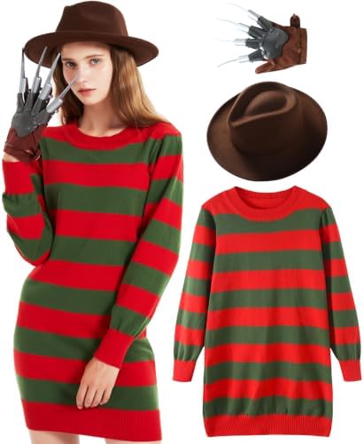 EBYTOP Halloween Scary Costume for Women 2026, Sweater with Hat Set
