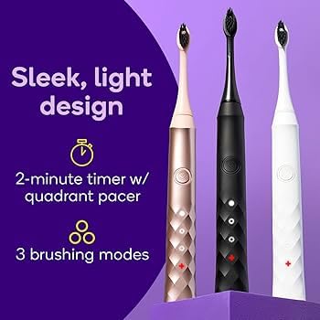Burst Original Sonic Electric Toothbrush for Adults (White) | Rechargeable Electric Sonic Toothbrush | Soft Bristle Deep Clean Stain & Plaque Removal | 3 Modes: Teeth Whitening, Sensitive & Massage