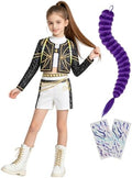 ELIM Kids Pop Star Costume Girls Halloween Costumes Set with Accessories