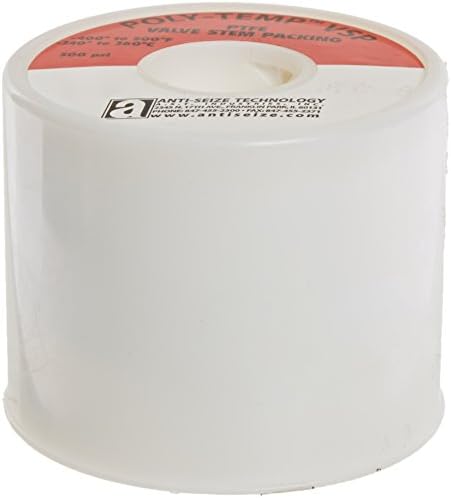 Poly-Temp 19281 White 100% PTFE Valve Stem Packing Adhesive Tape, 9/32" x 9'