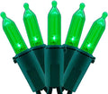 YULETIME 200 Green LED Christmas Lights, 66 ft Green Wire UL String Light
