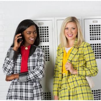 Kids Clueless Costume, Cher Character | Jacket, Skirt, Shirt With Attached Sweater | 90s Dress Up Outfit