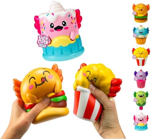 JA-RU Jumbo Foamie Axolotl Smushy Foodie (3 Axolotls Assorted) 4740-3