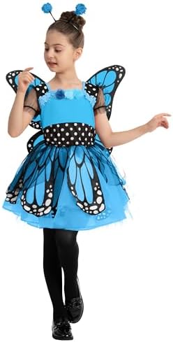 Spooktacular Creations Child Girls Butterfly Costume, Toddlers Butterfly Outfit w/Wings Headband for Kids Halloween Parties