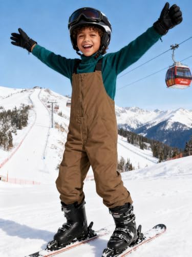 Haloumoning Boys Snow Bibs Kids Ski Pants 5-14 Years