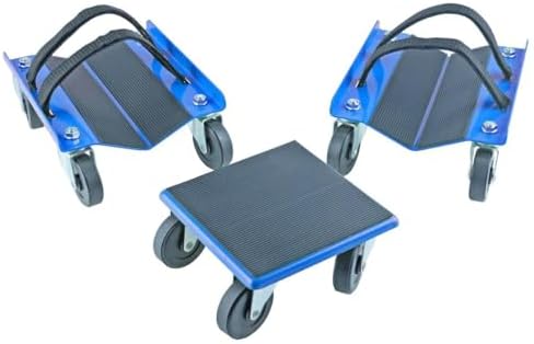 Snowmobile Dollies Full-Rubber-Pad-Protection Heavy Duty Dollies Carries up to 1500 lbs (682 kg) V-Slide with 2.5 Inch Swivel Casters 2 Pairs of Heavy Duty Straps KF2020