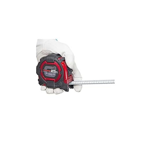 TAJIMA Tape Measure - 25 ft x 1-1/16 inch GS-Lock Measuring Tape with Shock Resistant Case & Acrylic Coated Blade - GS-25BW