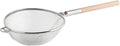 Soro Essentials- 14" Double Tinned Coarse Mesh Strainer with Reinforced Bands Pan Hook Wooden Handle- Food Sieve Strainer Kitchen Mesh Strainer Utensil for Cooking Rice Quinoa Pasta Fruits Vegetable