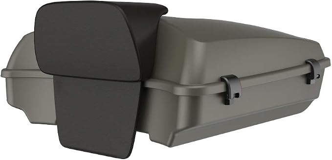 Advanblack Road Glide Tour Trunk Pack Industrial Gray Denim Razor Tour Trunk Pack Backrest Pad for '97-'25 Harley Touring Road King Street Glide Electra Glide CVO Models