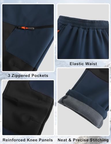 Kids Winter Pants Boys Snow Trousers Waterproof Fleece Lined