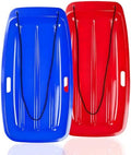 Snow Sled for Kids: 35", Cold-Resistant, Anti-lateral Drift, Included Rope, One Handle per Side, Fast, Stable, Stackable, Easy to Carry, Toboggan Sleds for Snow Days