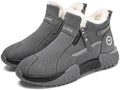 Men's Winter Warm Snow Boots Waterproof Zip‑Up Fur‑Lined Ankle Booties Anti‑Slip Outdoor Footwear for Hiking Commute & Daily Leisure