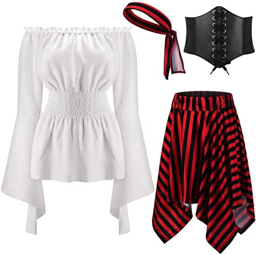 Shihanee Women Pirate Costume Outfits Renaissance Halloween