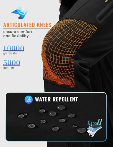 Rdruko Men's Snow Pants Waterproof Ski Pants Insulated Trousers