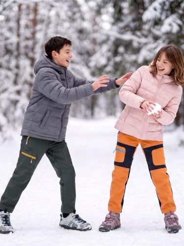 Boys Snow Pants Waterproof Fleece Lined Winter Ski Pants for Kids