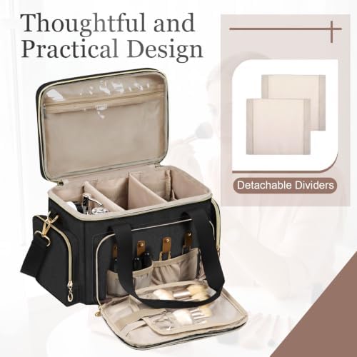 GDNasist Large Makeup Bag, Portable Travel Makeup Bag Organizer