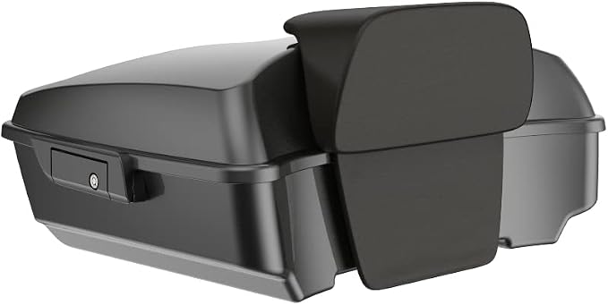 Advanblack Road Glide Tour Trunk Pack Gray Haze Chopped Tour Trunk Pack Backrest Pad for '97-'25 Harley Touring Road King Street Glide Electra Glide CVO models